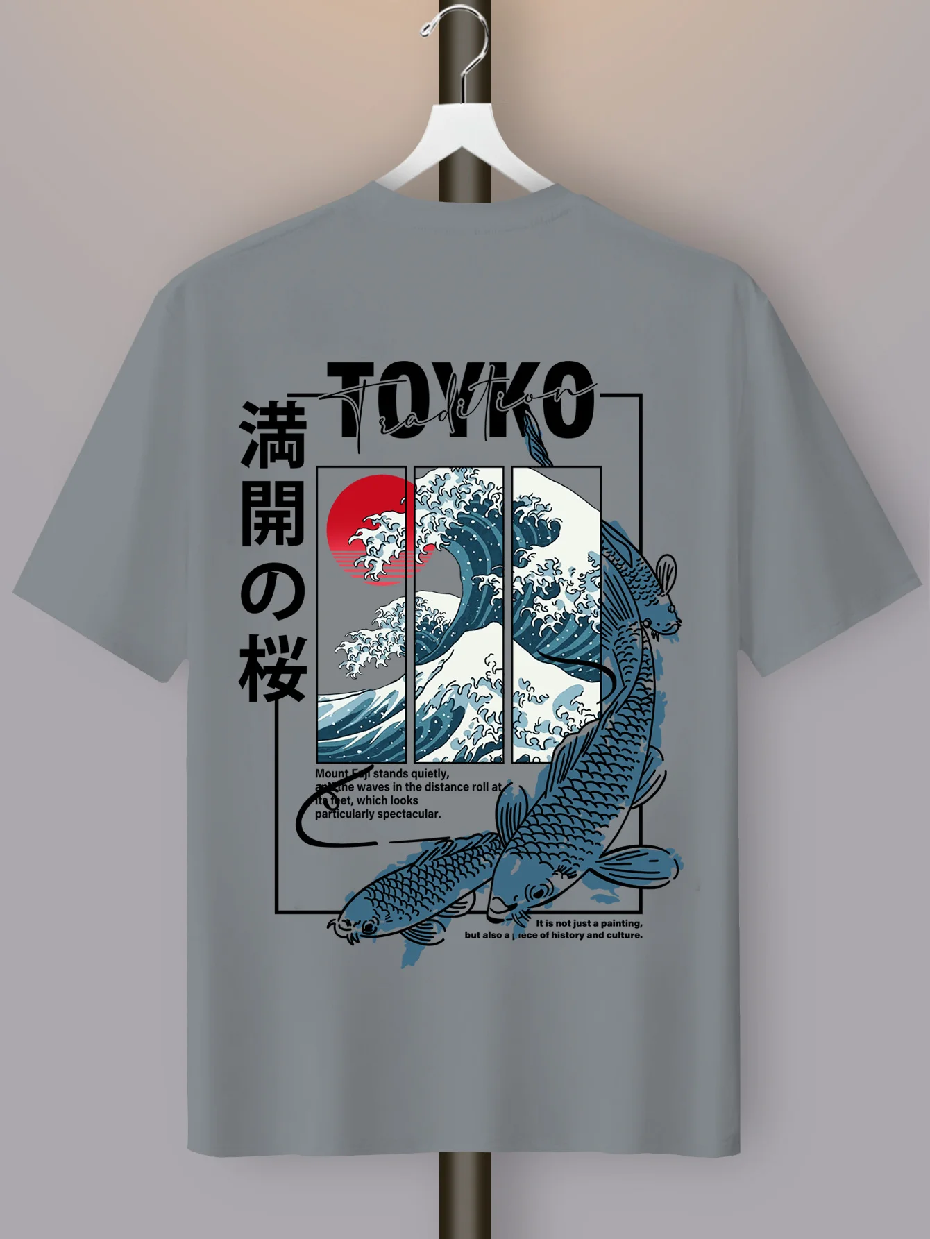 Men Japanese-style Trendy Pattern Loose Summer New T-shirt 100% Pure Cotton Soft Material Versatile Comfortable and Breathable
