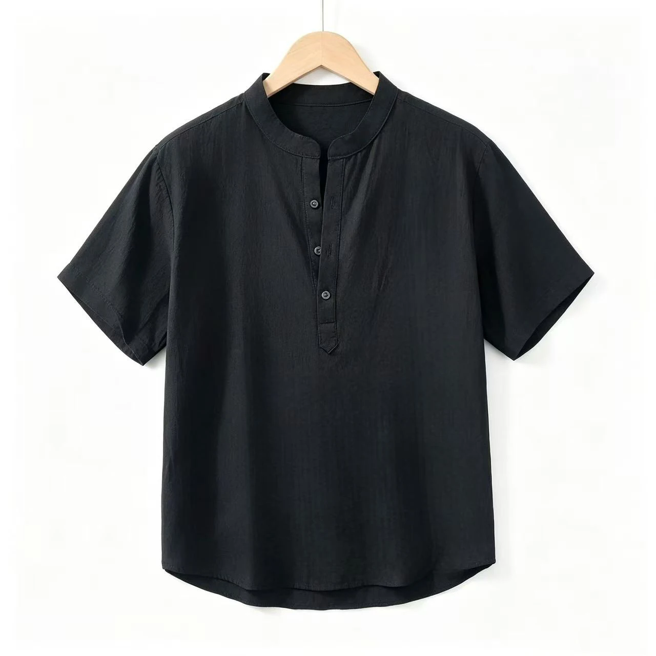 Men's Short Sleeve T-shirt Cotton and Linen Casual Men T-shirts Solid Color Summer Shirt Male Cozy Breathable