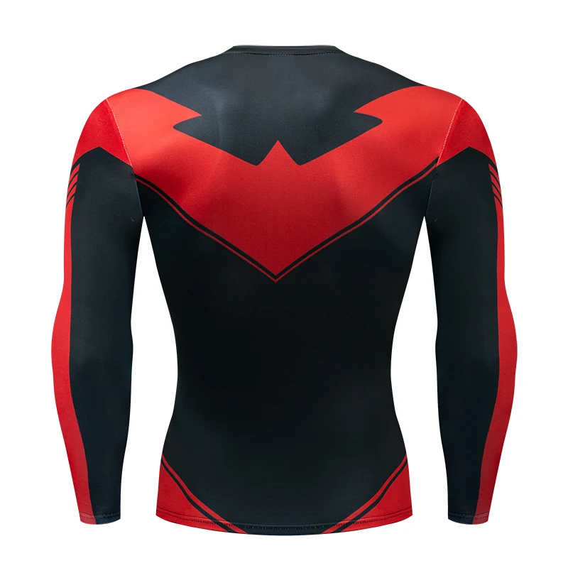 3D Nightwing Men T Shirt Running Quick-Dry Shirts Men Compression T-Shirts Sportswear Gym Rash Guard Boxing Training Sports Tops