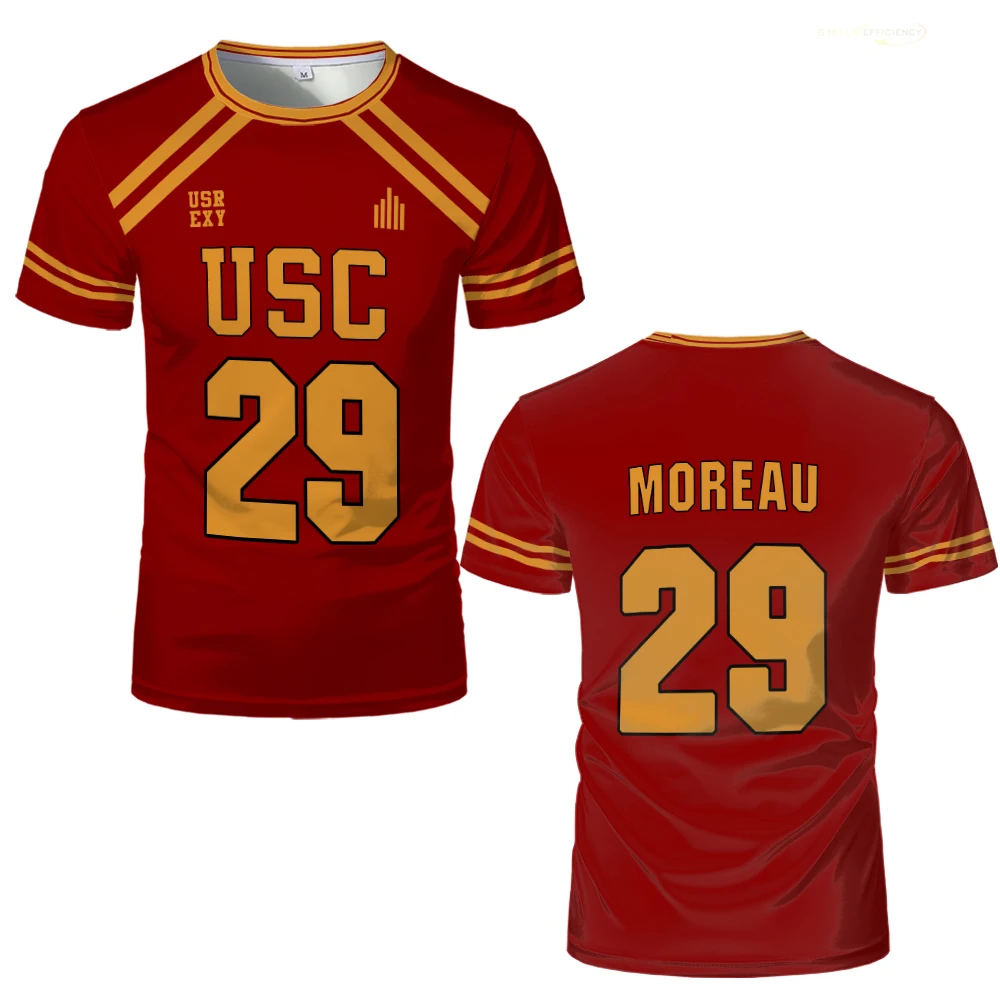 All For the Game The Foxhole Court Lacrosse Hockey Jersey USC Trojans Cosplay Uniform Men's Breathable Sports T-shirt Kids Tops