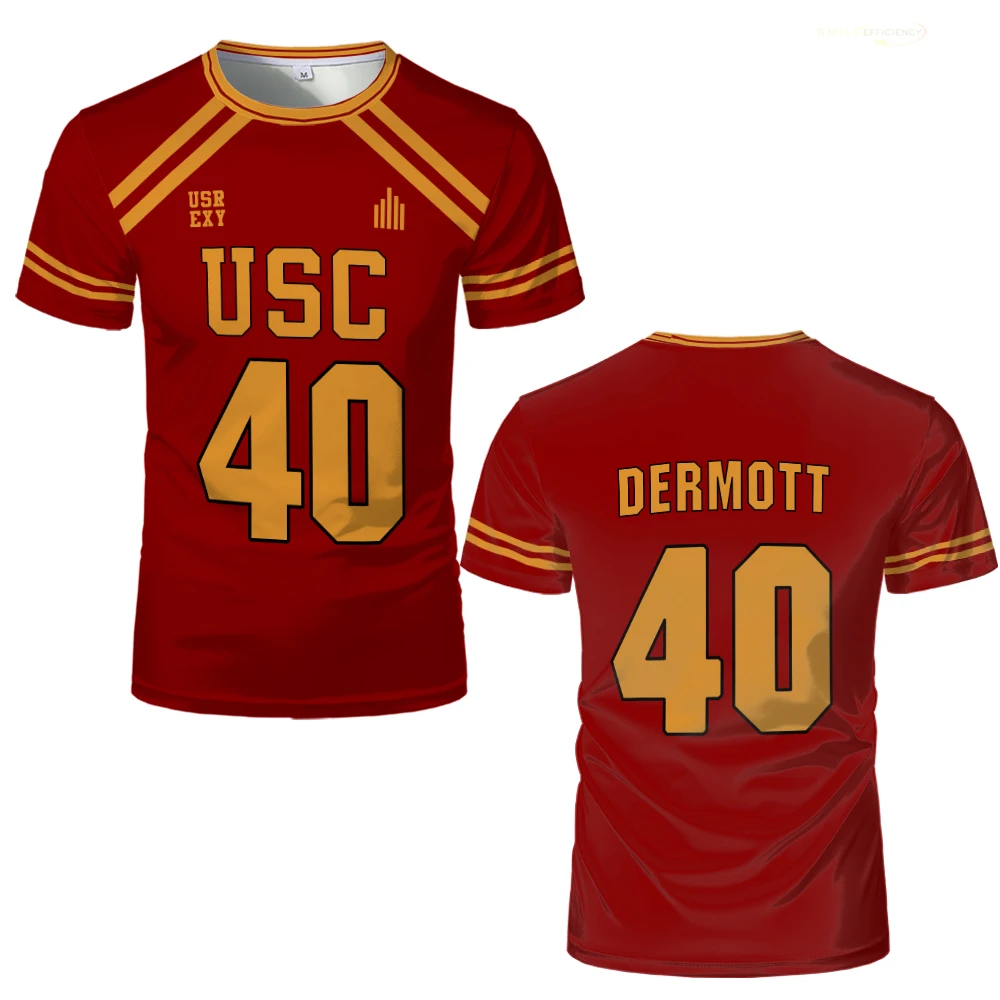 All For the Game The Foxhole Court Lacrosse Hockey Jersey USC Trojans Cosplay Uniform Men's Breathable Sports T-shirt Kids Tops