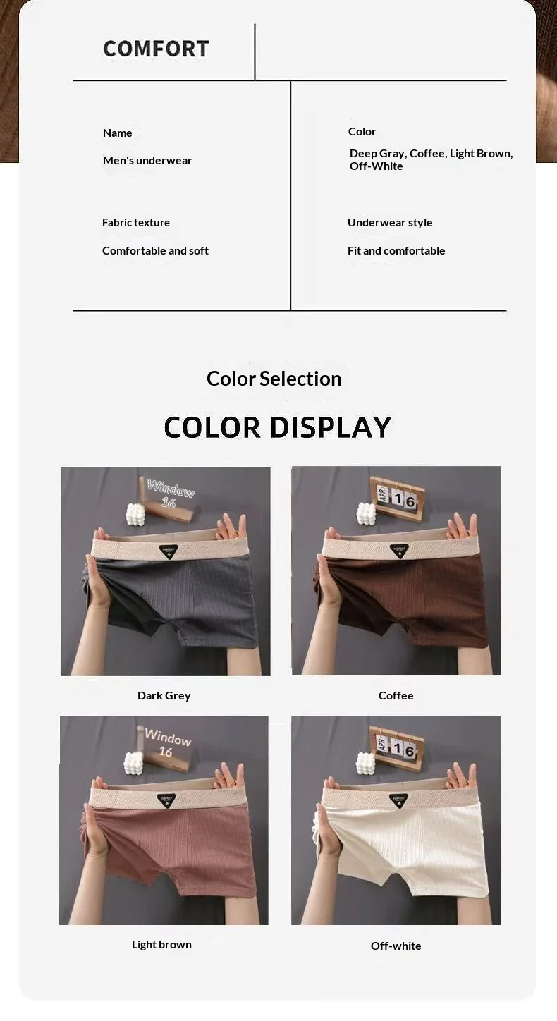 1/4pcs Pack Men Panties Cotton Underwear High Stretch Boxer Shorts Fashionable Sexy Men Underpant Plus Size L-4XL Breathable Men