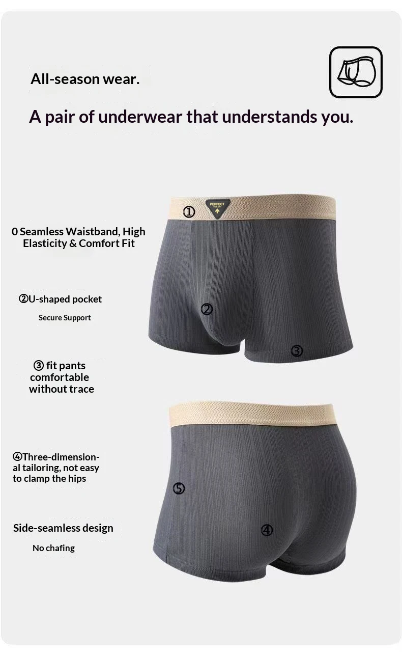 1/4pcs Pack Men Panties Cotton Underwear High Stretch Boxer Shorts Fashionable Sexy Men Underpant Plus Size L-4XL Breathable Men