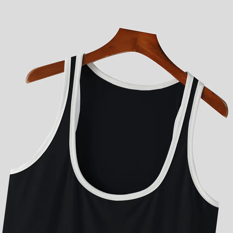 Summer Men's Skinny Gym Tank Tops Leisure Popular Sleeveless Sportwear Fashion Well Fitting Patchwork Bodybuilding Vest S-2XL