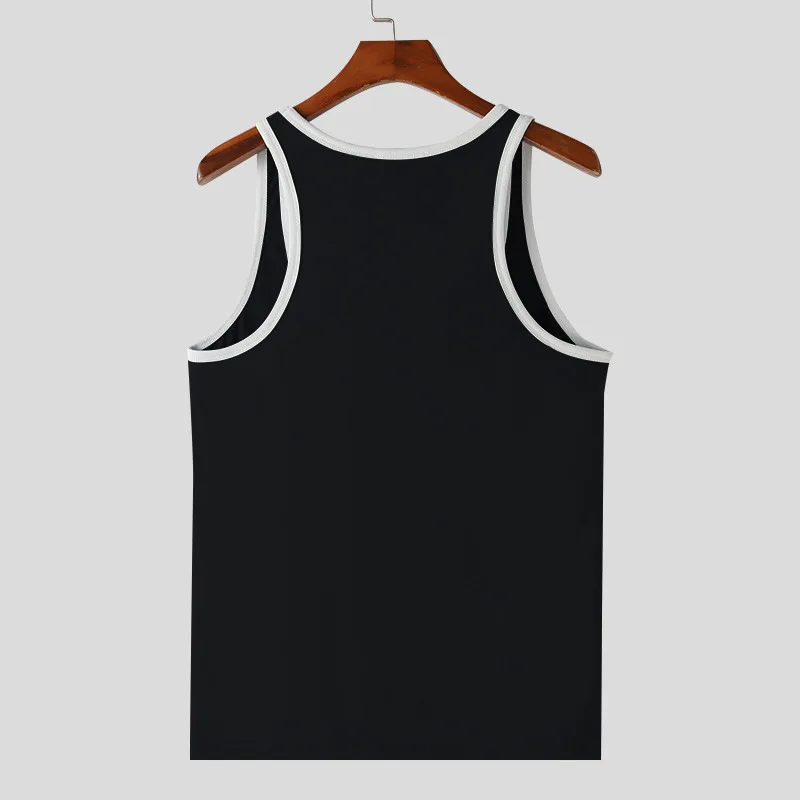 Summer Men's Skinny Gym Tank Tops Leisure Popular Sleeveless Sportwear Fashion Well Fitting Patchwork Bodybuilding Vest S-2XL