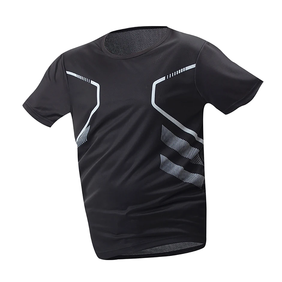 1/3 Piece Men's Four Season Printed Short Sleeved Sports Fitness Quick Drying Comfortable Plus Size Youth Casual Basic Top