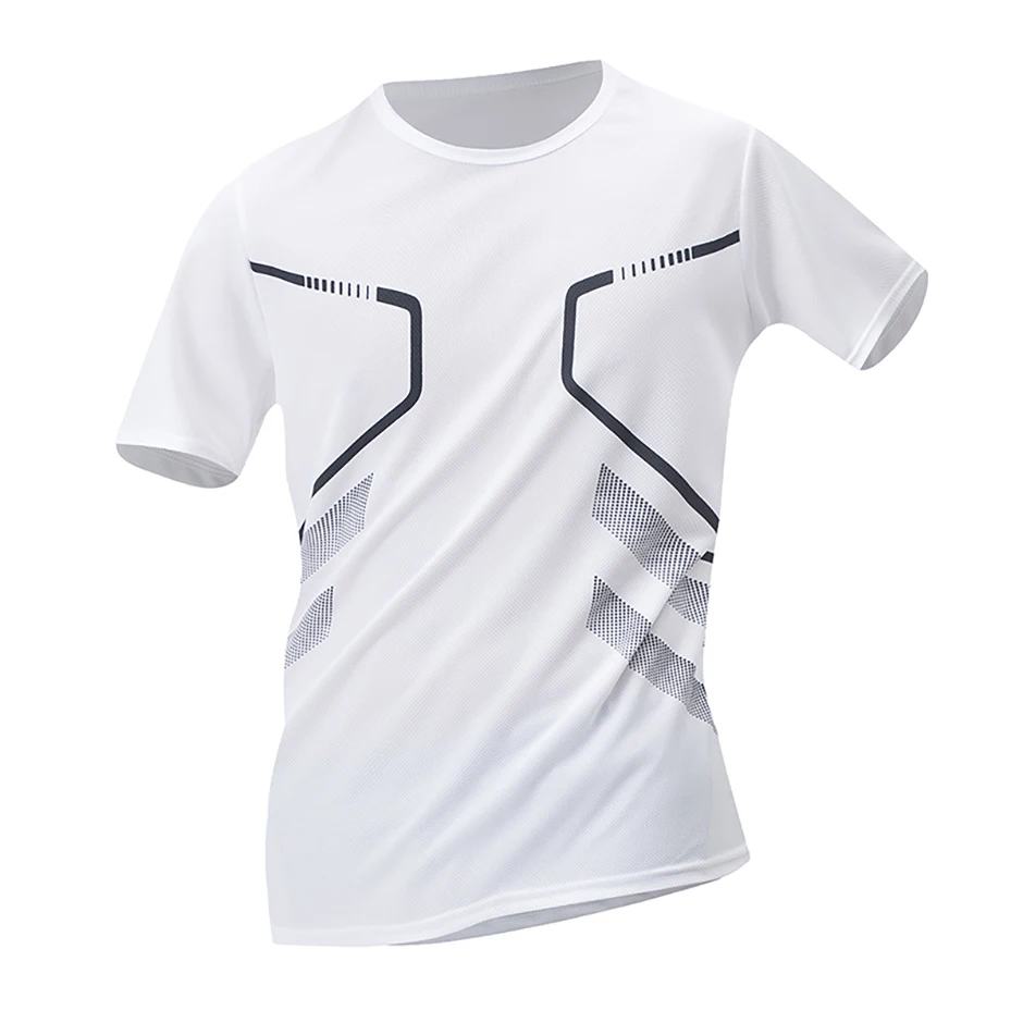 1/3 Piece Men's Four Season Printed Short Sleeved Sports Fitness Quick Drying Comfortable Plus Size Youth Casual Basic Top