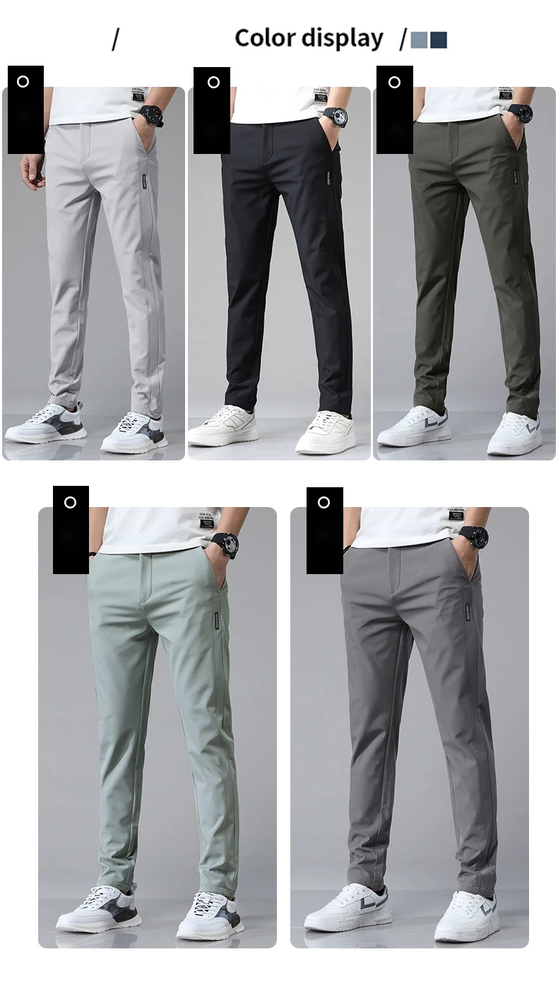 2025 Spring Summer Ultra-thin Men's Stretch Slim Straight Casual Pants High Quality Fashion Breathable Golf Sports Trousers