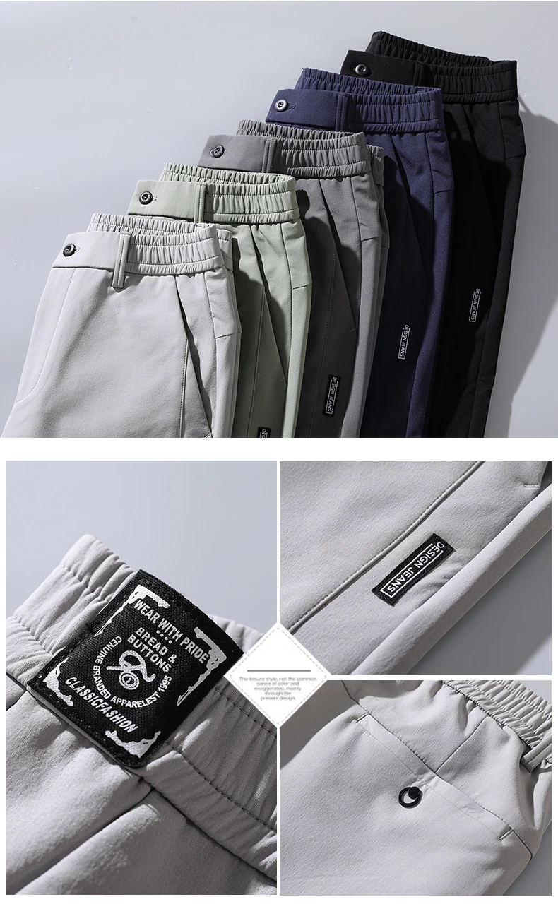 2025 Spring Summer Ultra-thin Men's Stretch Slim Straight Casual Pants High Quality Fashion Breathable Golf Sports Trousers