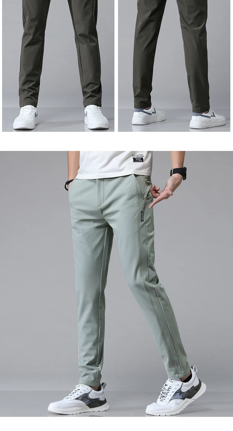 2025 Spring Summer Ultra-thin Men's Stretch Slim Straight Casual Pants High Quality Fashion Breathable Golf Sports Trousers