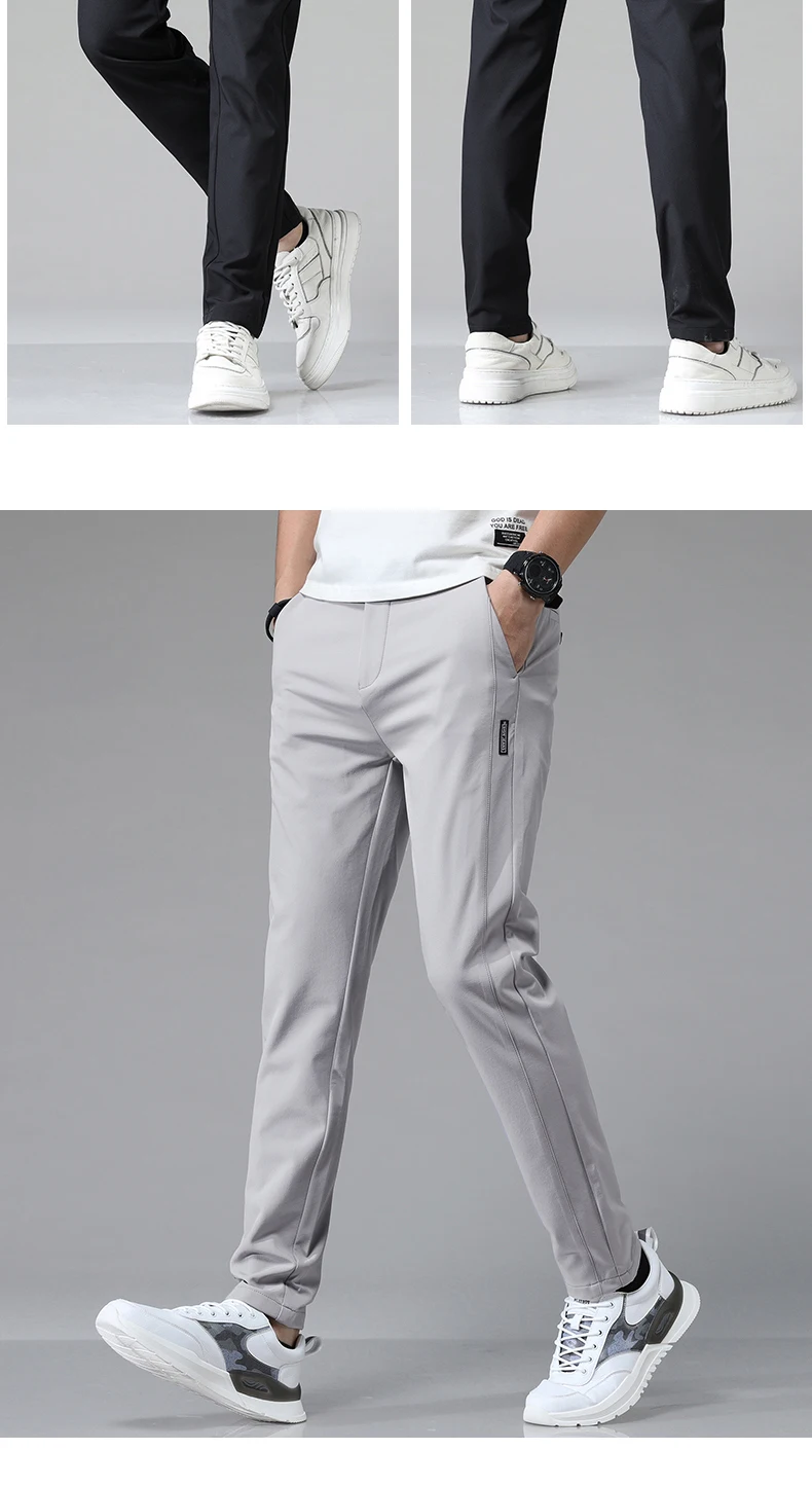 2025 Spring Summer Ultra-thin Men's Stretch Slim Straight Casual Pants High Quality Fashion Breathable Golf Sports Trousers