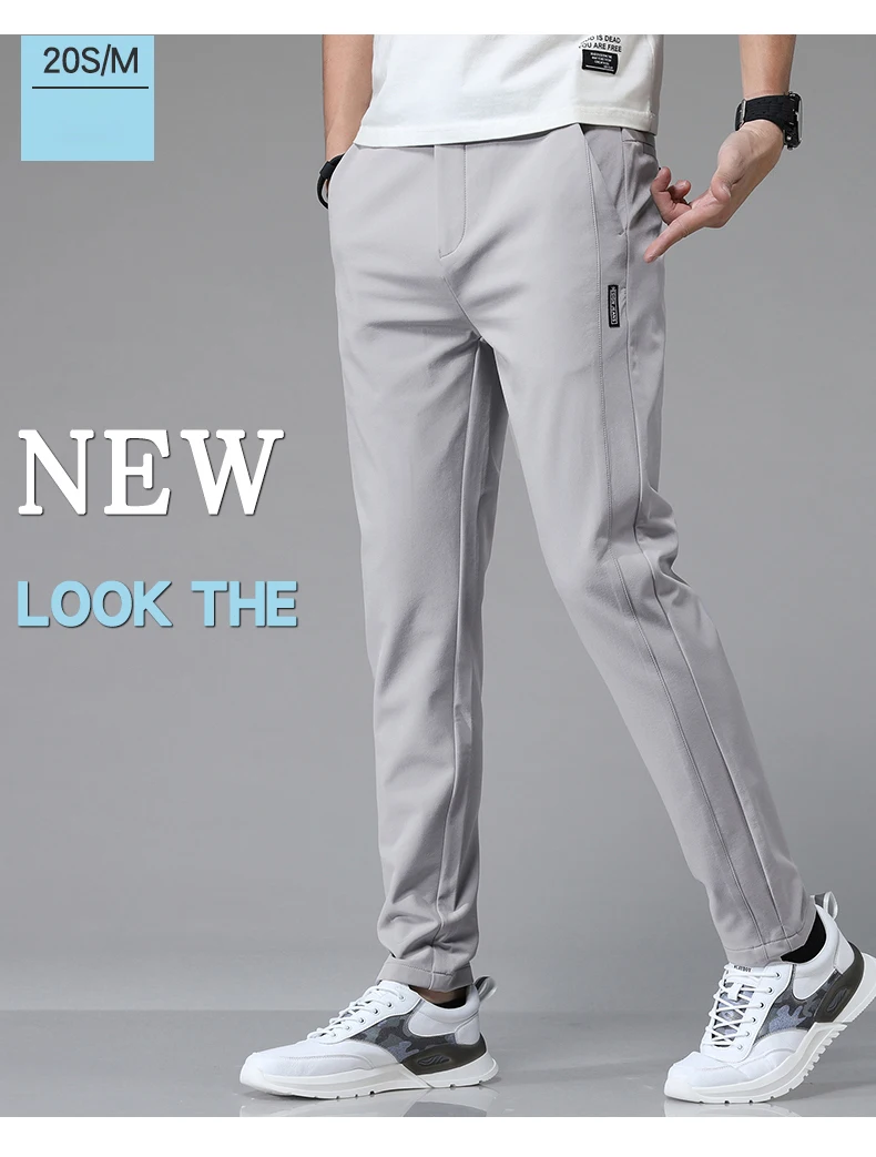 2025 Spring Summer Ultra-thin Men's Stretch Slim Straight Casual Pants High Quality Fashion Breathable Golf Sports Trousers