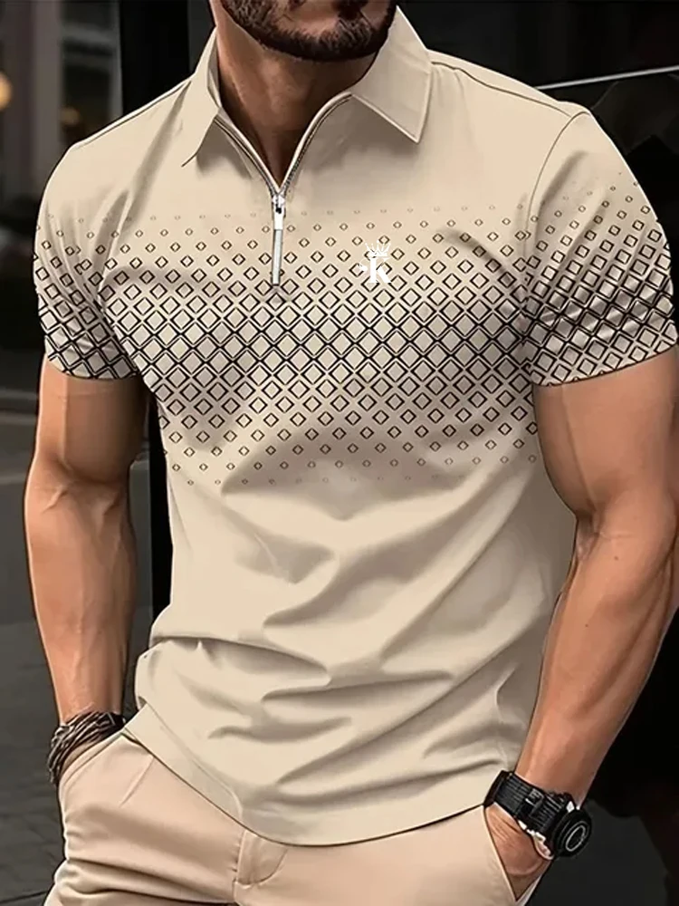 Business Men's Golf Polo Short Sleeve Polo Shirt Outdoor Casual Daily Streetwear Summer 3D Print Micro-elastic Polyester