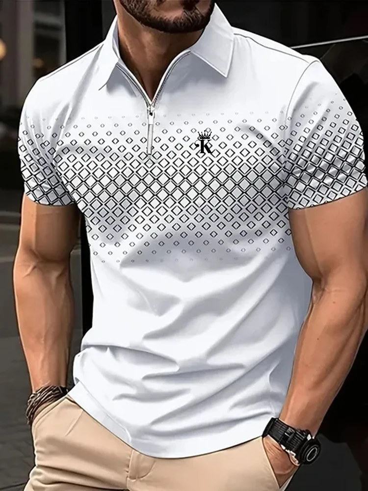 Business Men's Golf Polo Short Sleeve Polo Shirt Outdoor Casual Daily Streetwear Summer 3D Print Micro-elastic Polyester