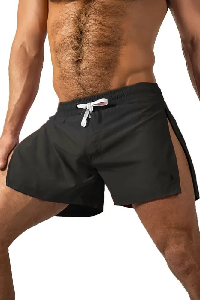 Men's Marathon Running Sweat Shorts with Zipped Pocket Fitness Athletic Breathable Sweatpants Outdoor Sport Training Short Pants