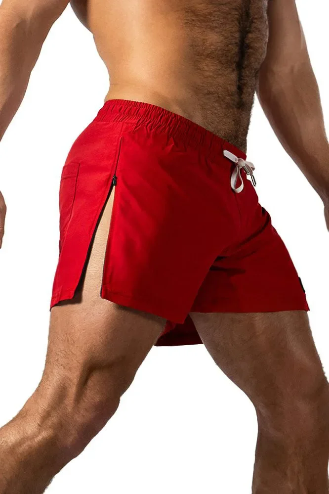 Men's Marathon Running Sweat Shorts with Zipped Pocket Fitness Athletic Breathable Sweatpants Outdoor Sport Training Short Pants