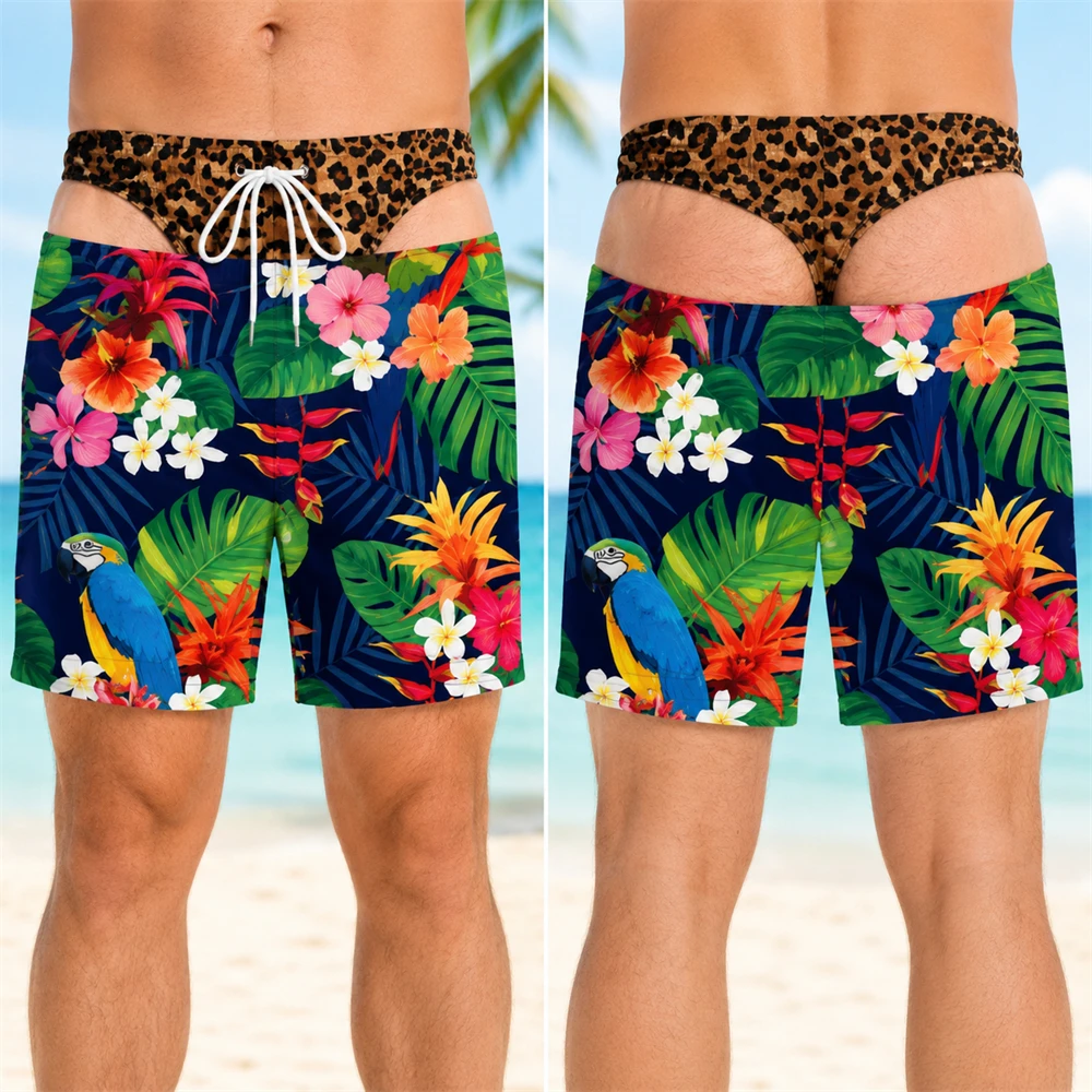 viral 3D print funny fake Buttock design swim trunks for men Hawaii vacation beach party shorts summer quick dry shorts gift