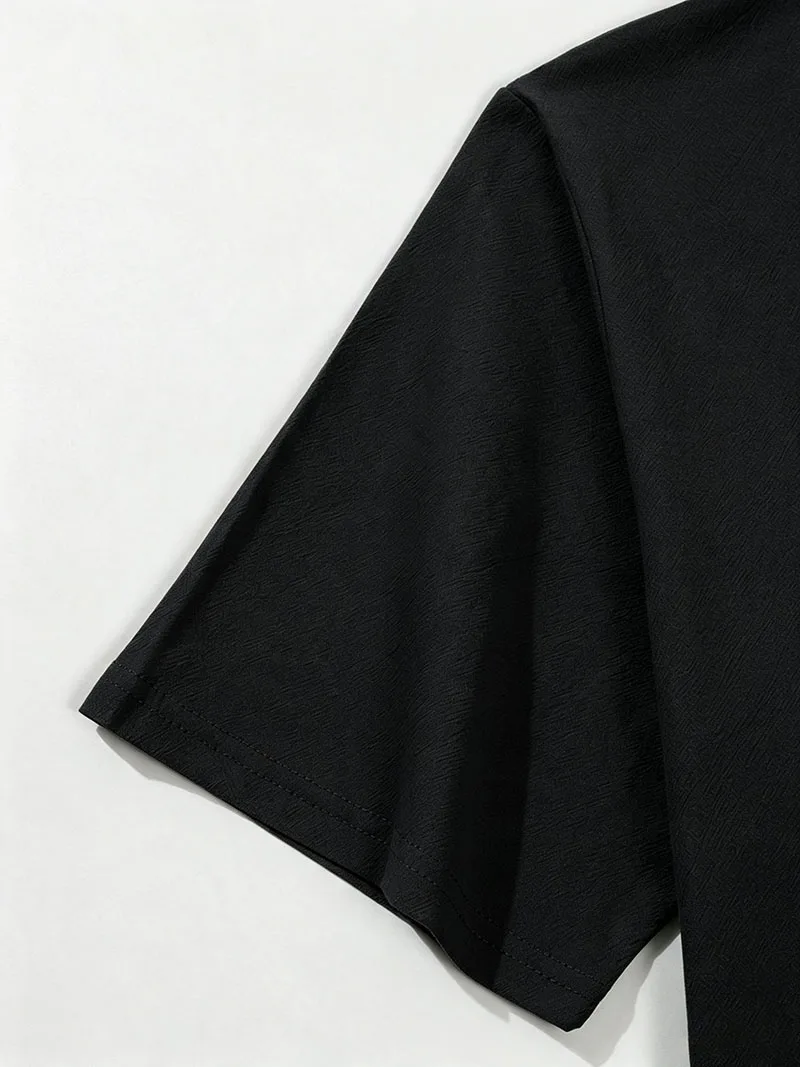 Men's Linen Button Up Short Sleeve Shirt Lapel Collar Lightweight Breathable Double Chest Pocket Summer Beach Daily Casual Tops