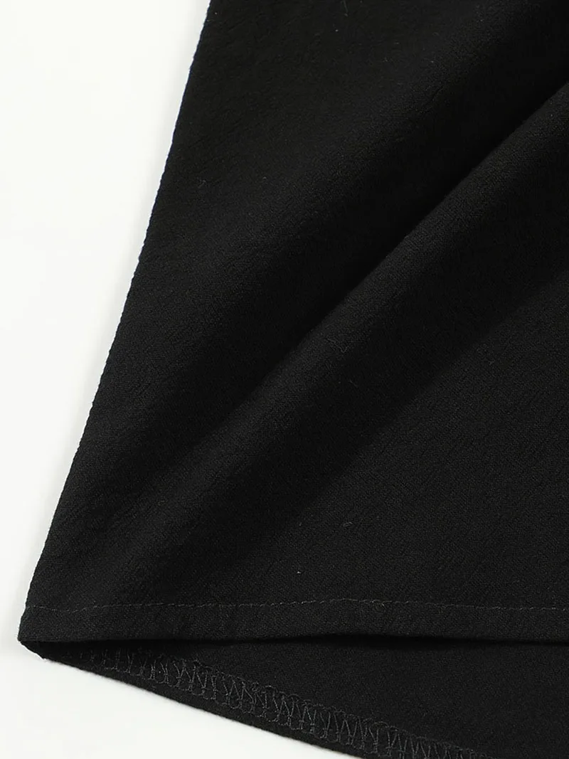 Men's Linen Button Up Short Sleeve Shirt Lapel Collar Lightweight Breathable Double Chest Pocket Summer Beach Daily Casual Tops