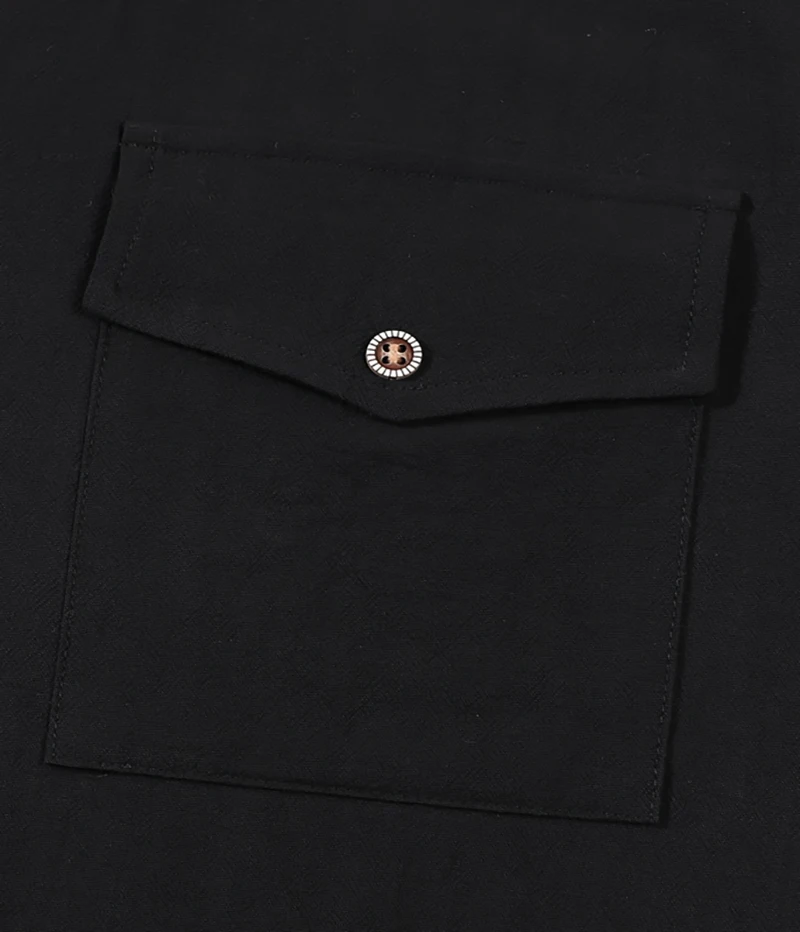 Men's Linen Button Up Short Sleeve Shirt Lapel Collar Lightweight Breathable Double Chest Pocket Summer Beach Daily Casual Tops