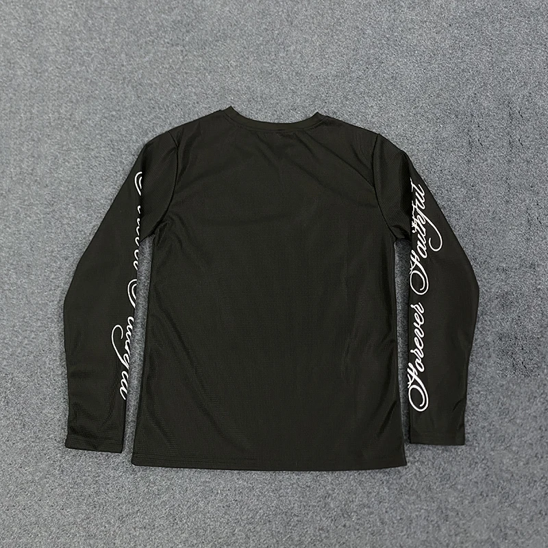 Spring American Retro Y2K Long Sleeve T-Shirt Casual Round Neck Lightweight Breathable Top Letter Print Streetwear