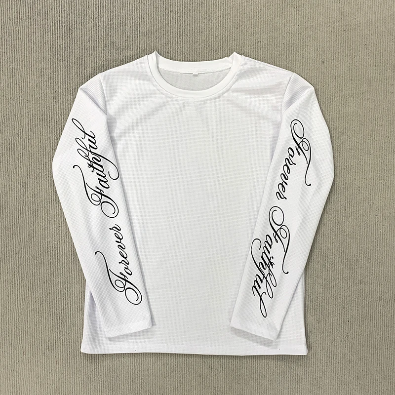 Spring American Retro Y2K Long Sleeve T-Shirt Casual Round Neck Lightweight Breathable Top Letter Print Streetwear