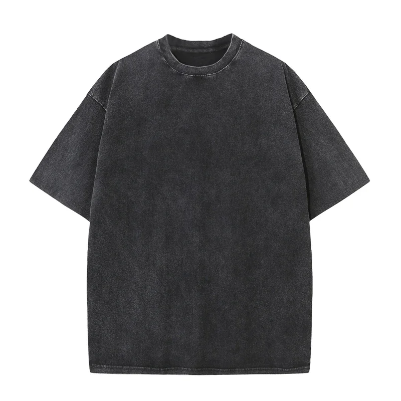 350gsm Men's Washed Vintage T-Shirts Street Hip Hop Retro Punk T Shirt men Harajuku Casual Cotton Short Sleeve Acid Wash Tops