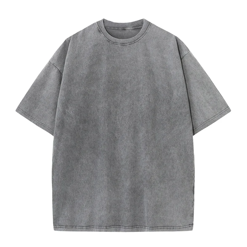 350gsm Men's Washed Vintage T-Shirts Street Hip Hop Retro Punk T Shirt men Harajuku Casual Cotton Short Sleeve Acid Wash Tops