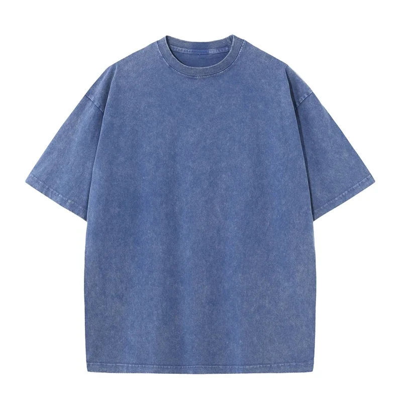 350gsm Men's Washed Vintage T-Shirts Street Hip Hop Retro Punk T Shirt men Harajuku Casual Cotton Short Sleeve Acid Wash Tops