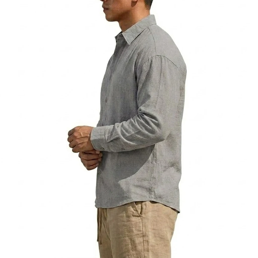 New Men's Long Sleeve Cotton Shirt Luxury T Shirt Elegant Men's Linen Shirts Autumn Breathable Hawaiian Shirts Button T-shirt