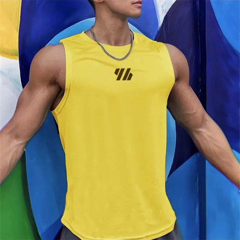 2025 Newest Summer Gym Vest High Quality Mesh Shirt Sleeveless T-Shirts Men Tank Tops Running Fitness Sports Vest Men Clothing
