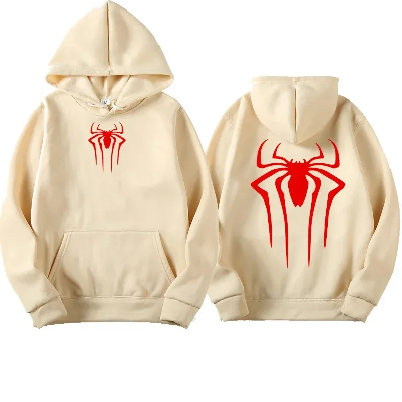 Men's Sweatshirt Fashion Spider Print Hoodie Adult Casual Sports Top Autumn and Winter Outdoor Harajuku Hooded Men and Women Clo
