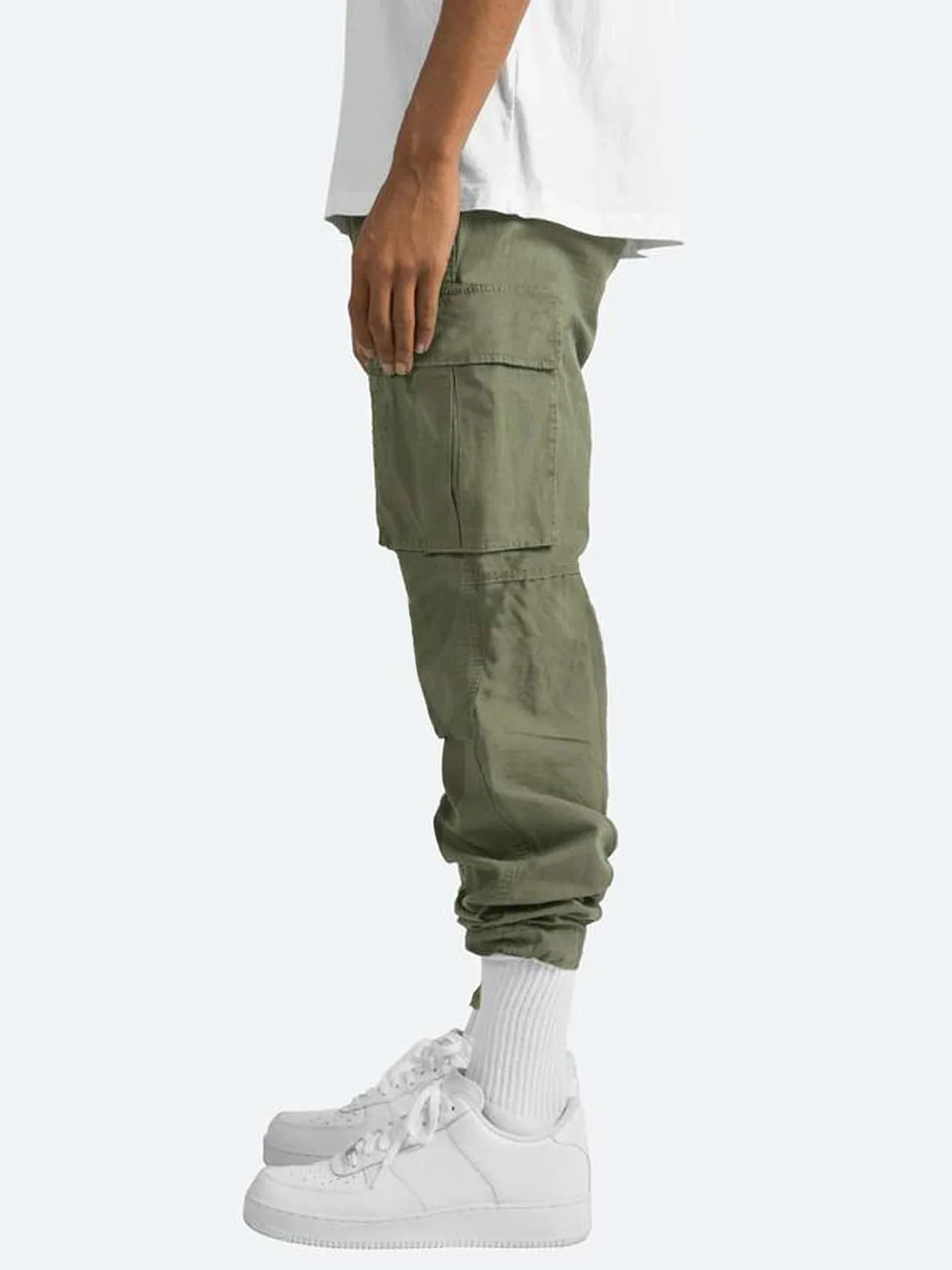 Summer New Men's Work Pants European and American Independent Station Drawstring Multi Pocket Casual Pants