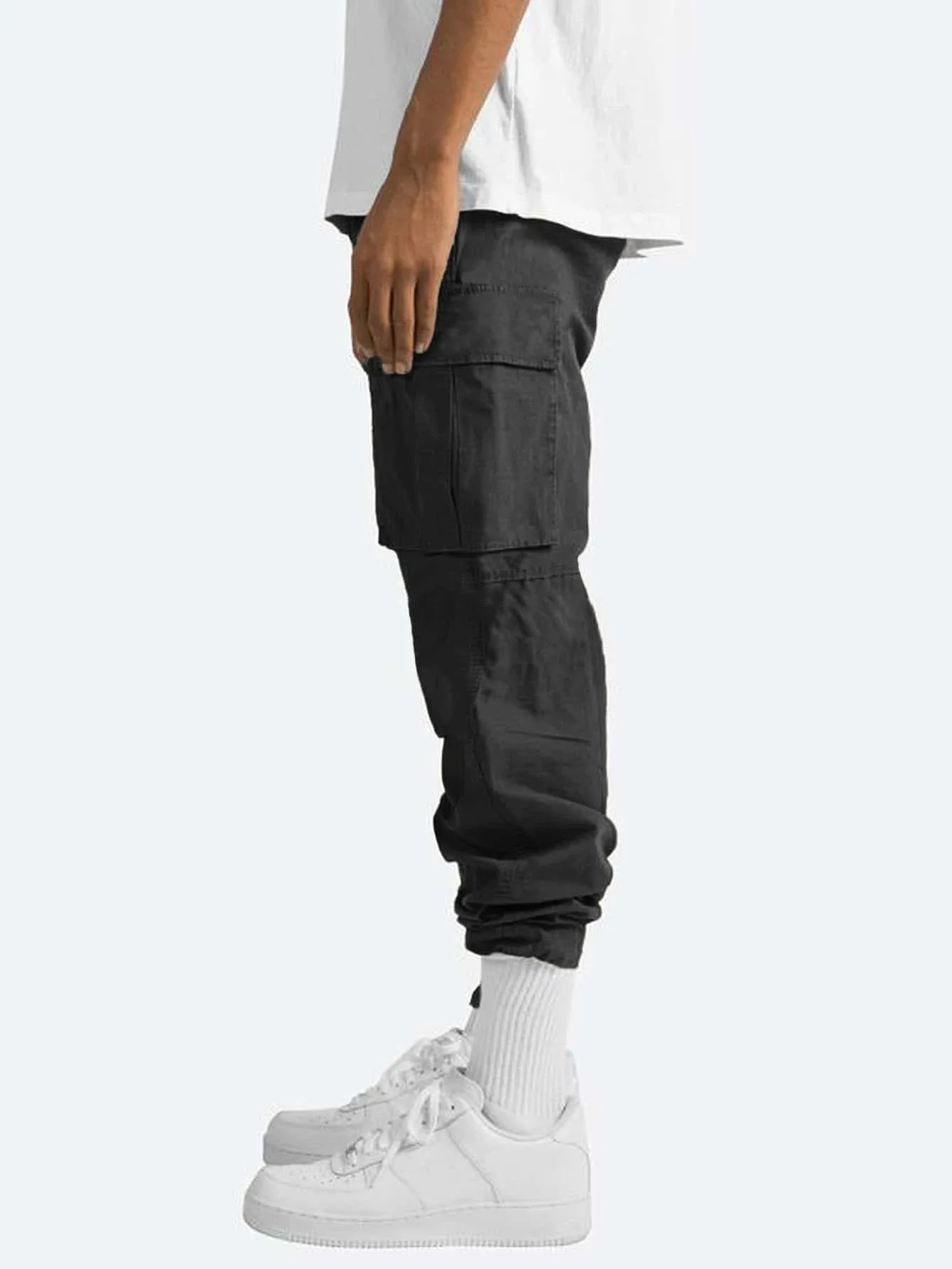 Summer New Men's Work Pants European and American Independent Station Drawstring Multi Pocket Casual Pants