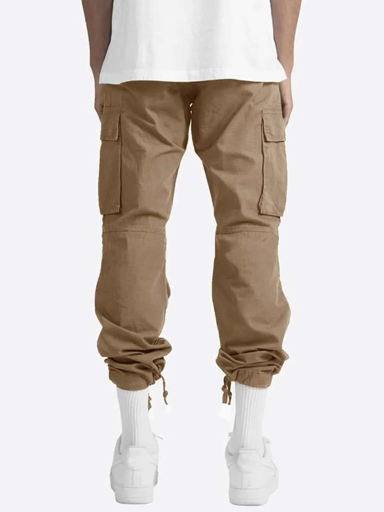 Summer New Men's Work Pants European and American Independent Station Drawstring Multi Pocket Casual Pants