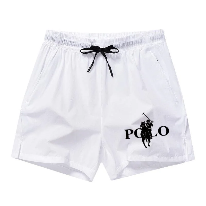 2026 Summer Ice Silk Quick Drying Beach Shorts for Men's Slim Fit Running, Swimming, Fitness, Breathable Shorts