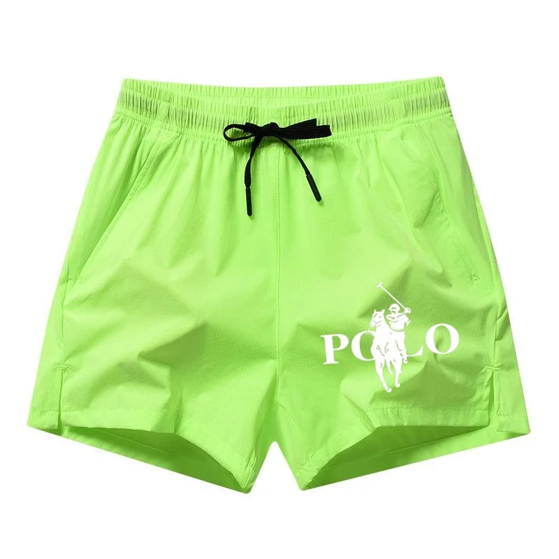 2026 Summer Ice Silk Quick Drying Beach Shorts for Men's Slim Fit Running, Swimming, Fitness, Breathable Shorts