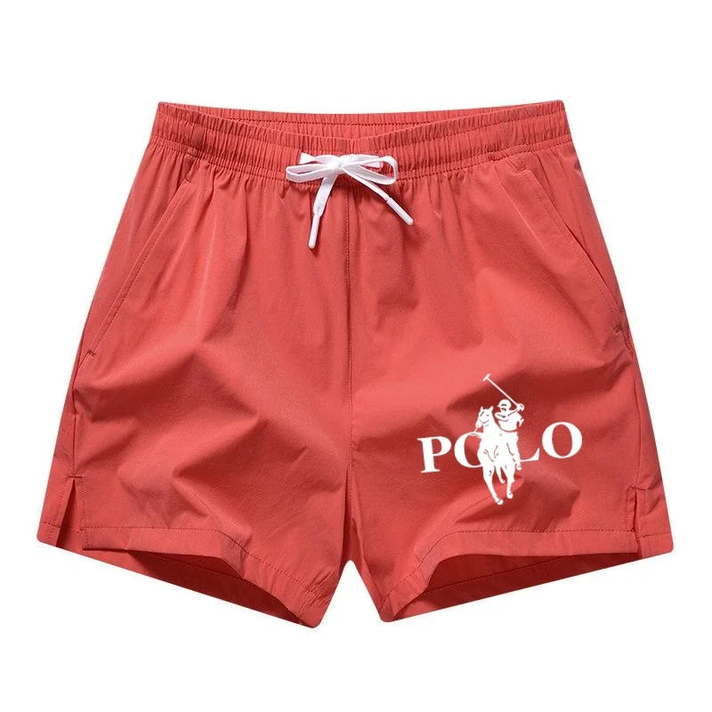2026 Summer Ice Silk Quick Drying Beach Shorts for Men's Slim Fit Running, Swimming, Fitness, Breathable Shorts