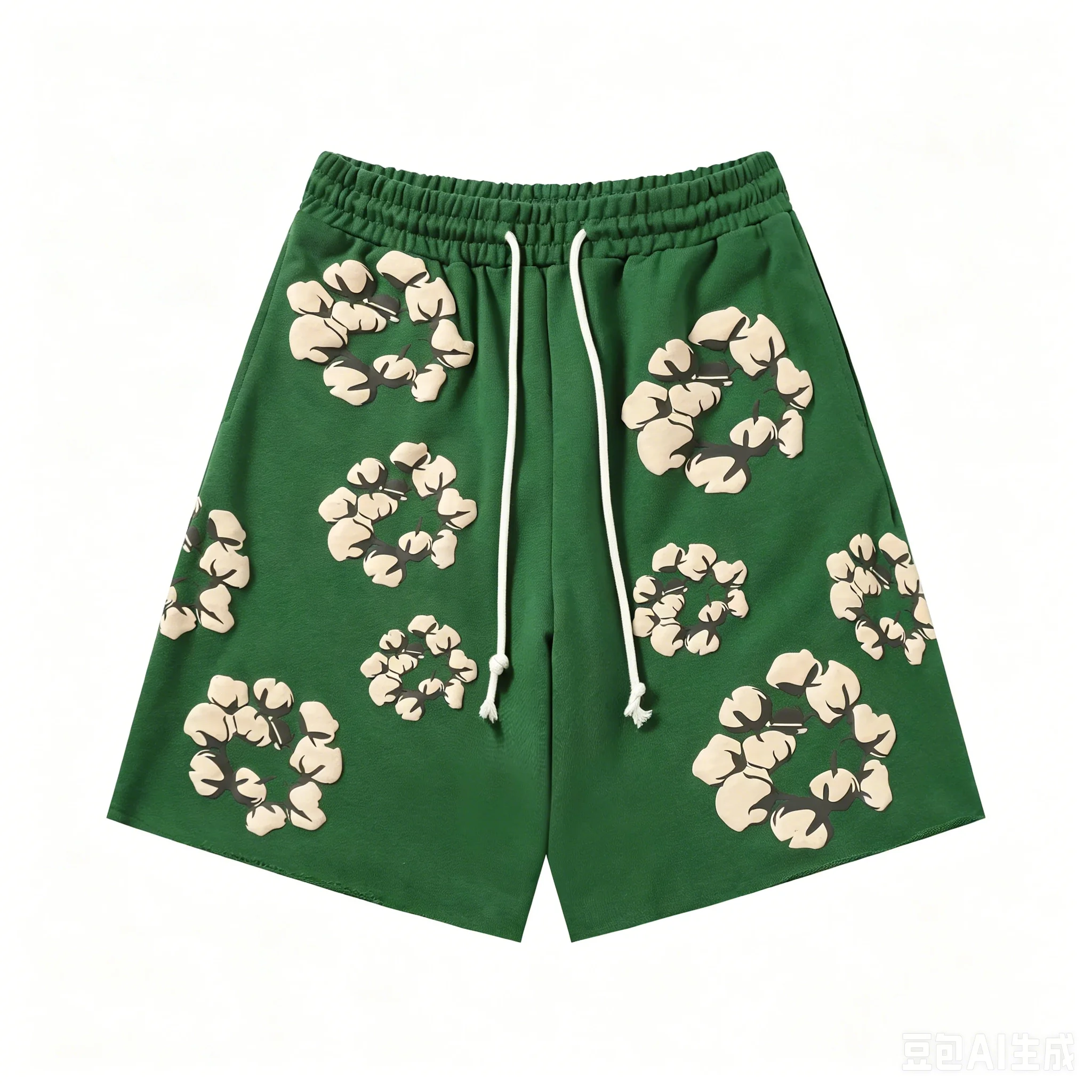 2026 Summer New Men's Navy Wreath 3D Print Sweat Shorts Oversized Pants, Suitable for Daily Wear and Training Kids