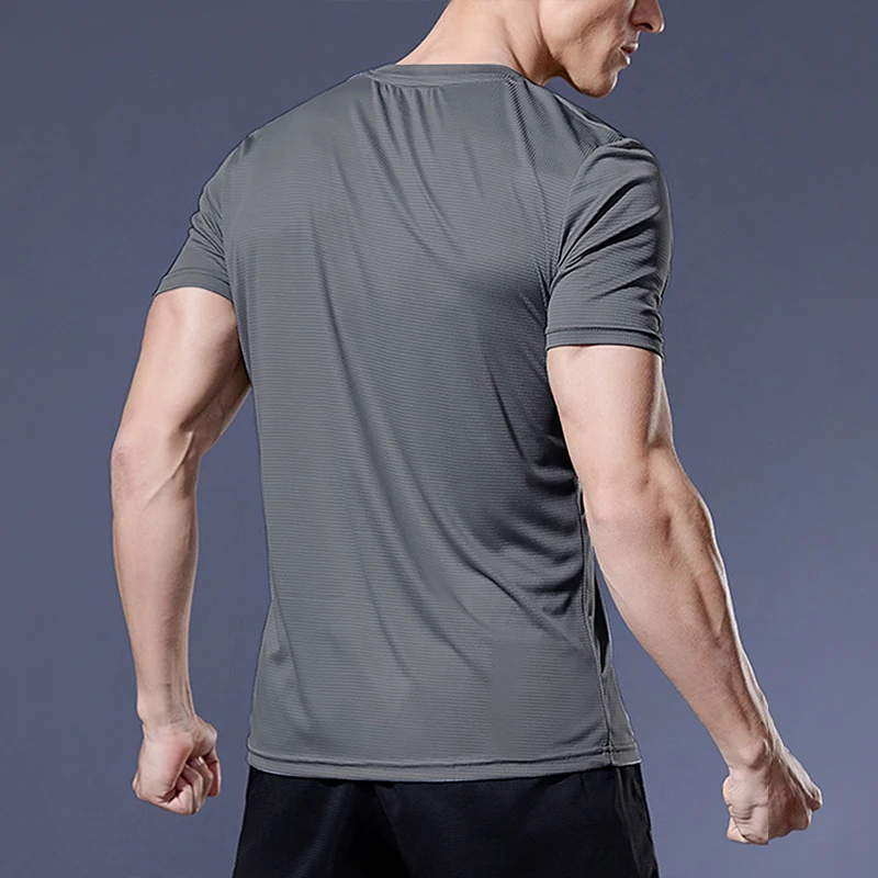 Summer Men Short Sleeve t-Shirt Casual t Shirt Tops Male Quick Dry Running Gym t-Shirts Breathable o-Neck Tee Shirt Man Clothing