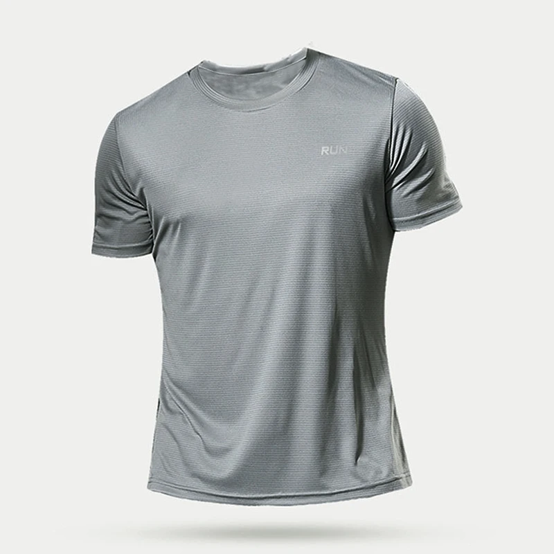 Summer Men Short Sleeve t-Shirt Casual t Shirt Tops Male Quick Dry Running Gym t-Shirts Breathable o-Neck Tee Shirt Man Clothing