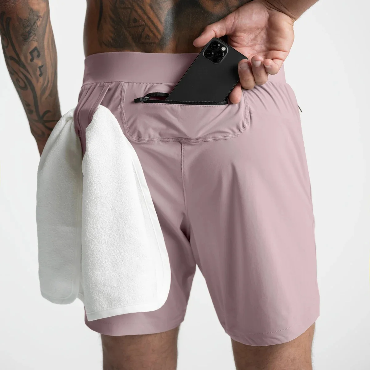 Shorts Single Woven Quick Dry Shorts Solid Color Running Fitness Sports Casual American Style Five Quarter Pants For Men