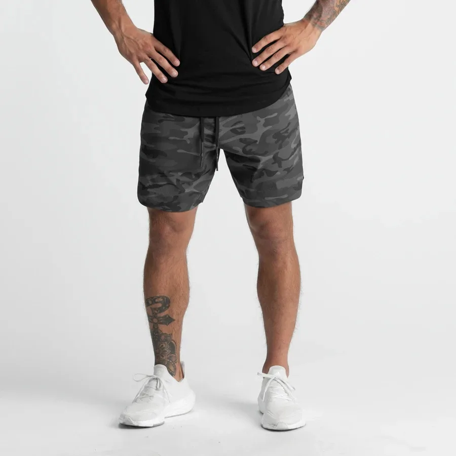 Shorts Single Woven Quick Dry Shorts Solid Color Running Fitness Sports Casual American Style Five Quarter Pants For Men
