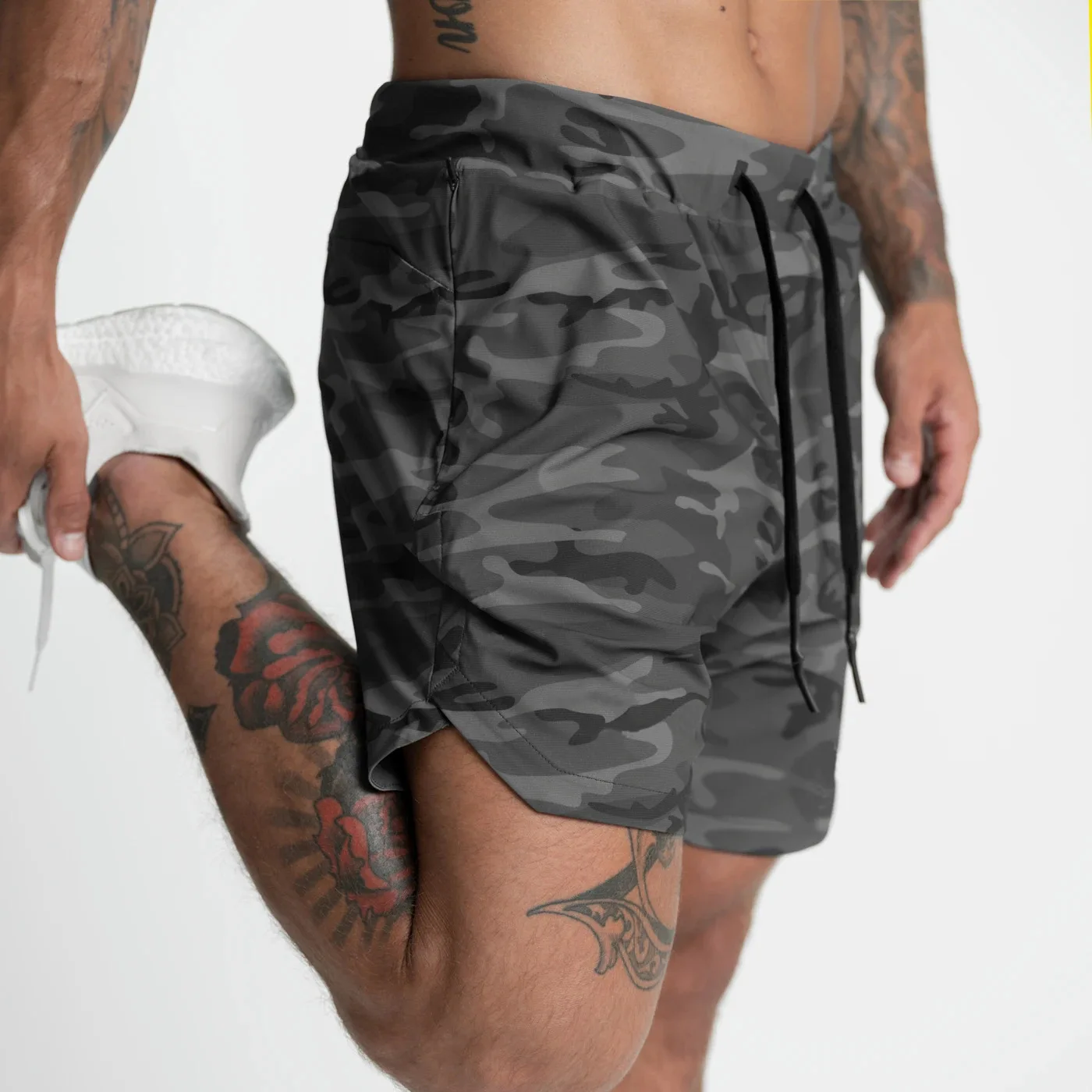 Shorts Single Woven Quick Dry Shorts Solid Color Running Fitness Sports Casual American Style Five Quarter Pants For Men