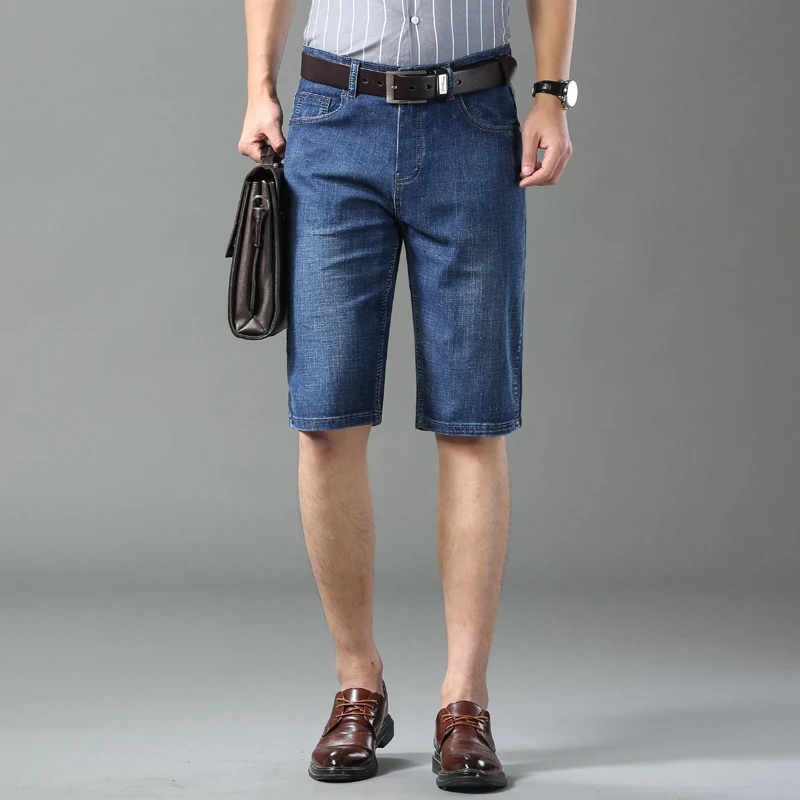 Summer Shorts Jeans Men Denim Pants Stretch Black Fashion Design Men's Jeans Slim Straight Male Short Jeans