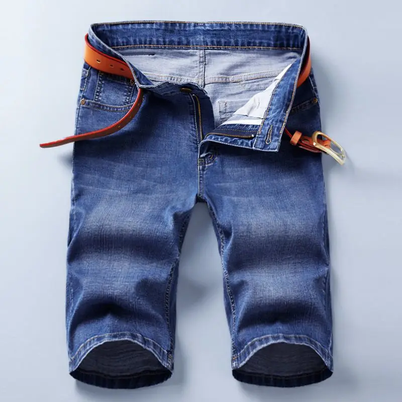 Summer Shorts Jeans Men Denim Pants Stretch Black Fashion Design Men's Jeans Slim Straight Male Short Jeans