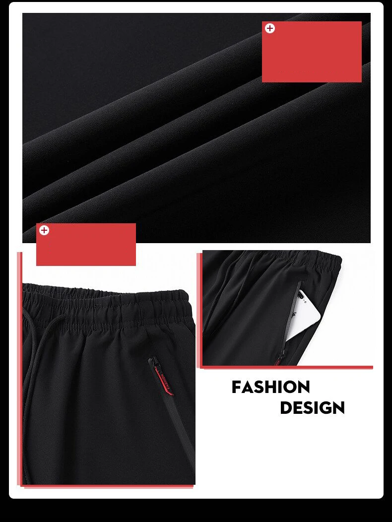 Men's Casual Pants Straight Leg Slim Fit Elastic Waist Jogging Pants Korean Classic Blue Black Gray Men's Pants Plus Size 4XL 5X