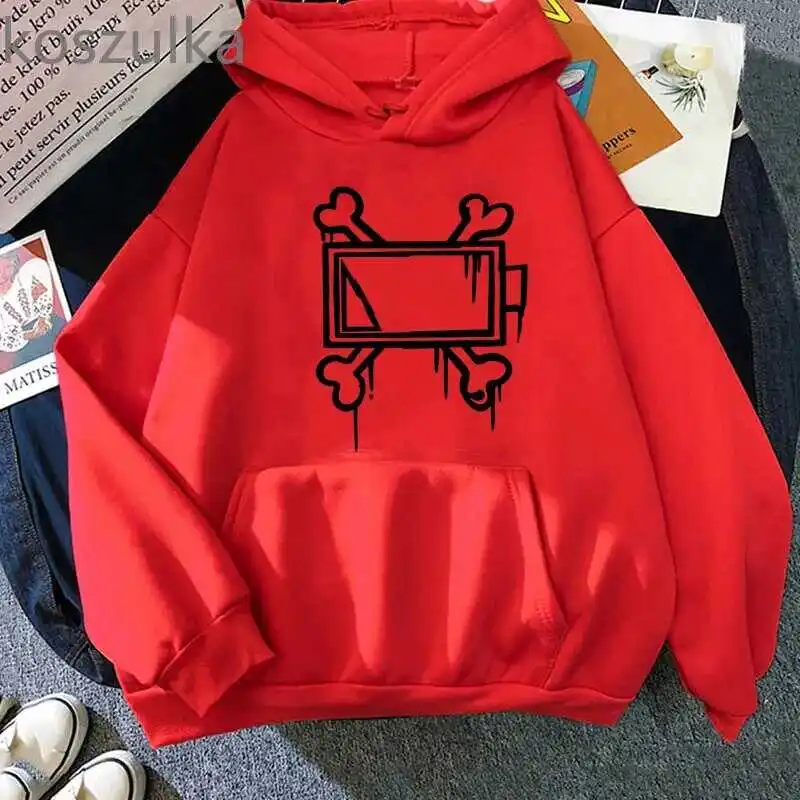 New Men's and Women's Autumn and Winter Fleece Hoodie Murder Drones Print Foreign Trade Leisure Sports Hoodie Trendy Men's Y2K