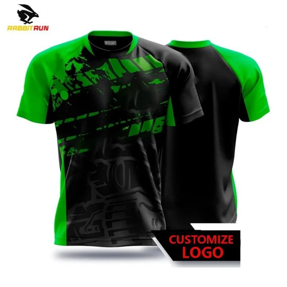 New men's breathable and comfortable T-shirt with striped printed pattern outdoor casual sports top
