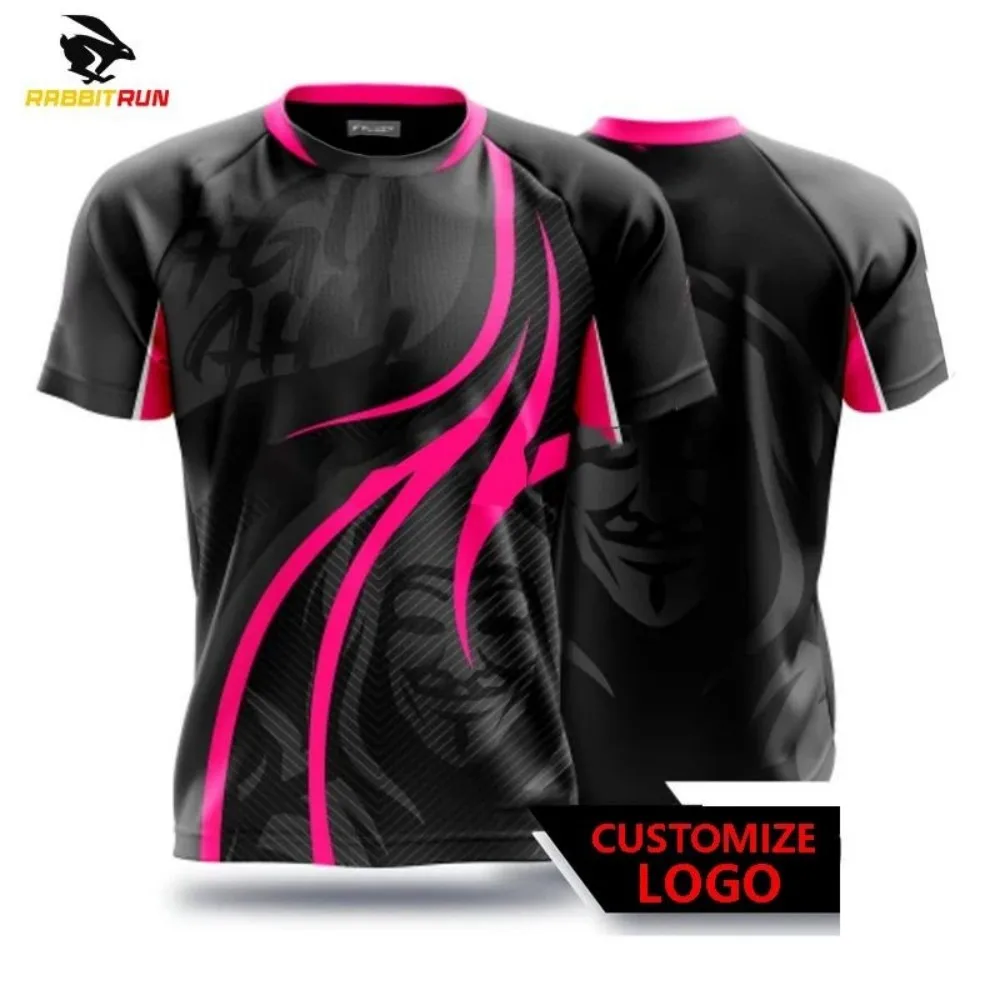 New men's breathable and comfortable T-shirt with striped printed pattern outdoor casual sports top